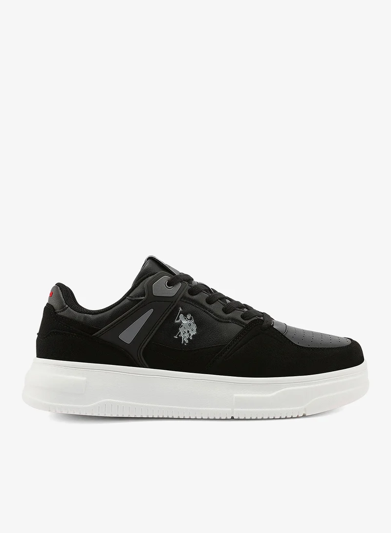 U.S. Polo Assn. Men's Black Low-Top Canvas Sneakers - Iconic Branding for a Clean Look